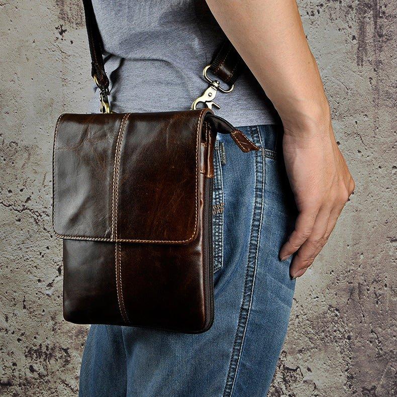 Woosir Vintage Genuine Leather Small Messenger Bag - Woosir