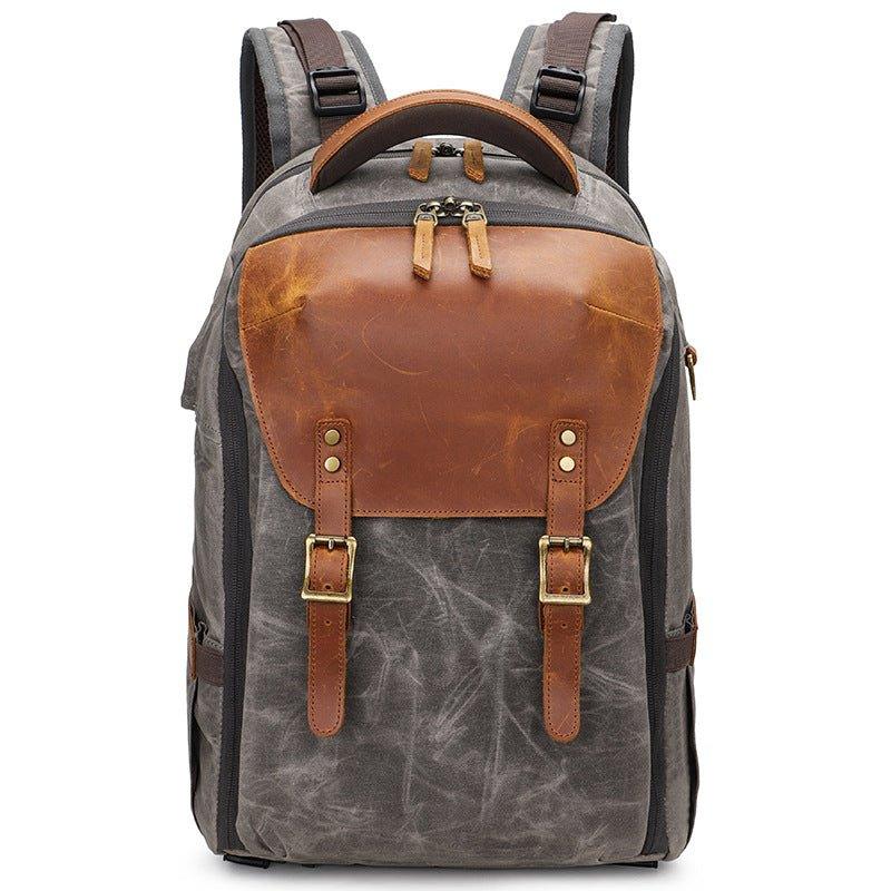 backpack hiking with laptop sleeve Woosir Vintage Hiking Camera Backpack with Laptop Sleeve
