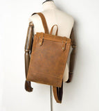 Mens Leather Backpack for Laptop - Woosir