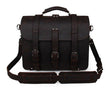 Woosir Thick Cowhide Leather Briefcase Messenger Bag 16 Inch - Woosir