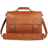 Woosir Vintage Leather Briefcase Backpack Convertible - Woosir