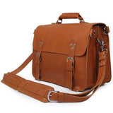 Woosir Vintage Leather Briefcase Backpack Convertible - Woosir