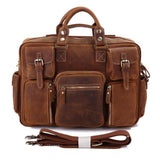 Woosir Vintage Leather Briefcase for Men - Woosir