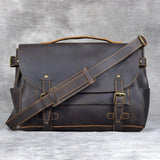 Woosir Vintage Leather Briefcase Laptop Bag - Woosir