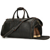 Vintage Leather Garment Duffle Bag for Men - Woosir