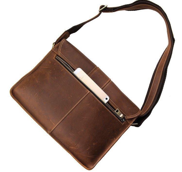 Woosir Vintage Leather Shoulder Bag Mens - Woosir