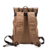 Vintage Waxed Canvas Backpack with Front Pockets - Woosir