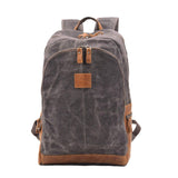 Vintage Leather Waxed Canvas Backpack - Woosir
