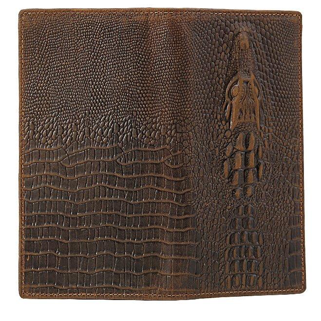 Woosir Vintage Look Genuine Leather Long Wallet Mens - Woosir