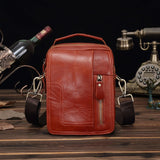 Woosir Vintage Red-Brown Leather Messenger Bag for Men - Woosir