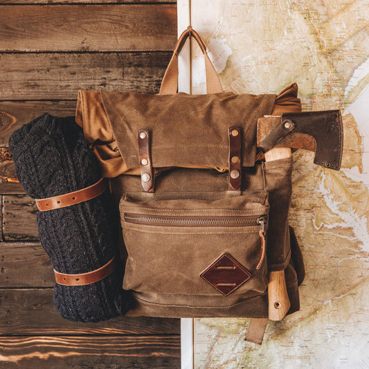 Vintage Travel Camping Waterproof Canvas Backpack - Woosir