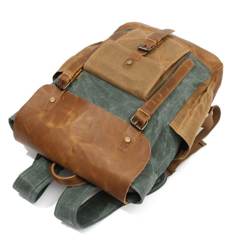 Vintage Waxed Canvas Backpack Laptop Mens - Woosir