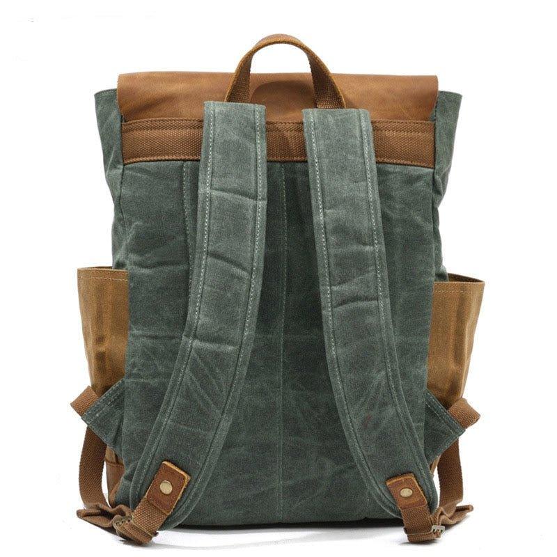 Men's Waxed Canvas Backpack Leather Backpack for Men Wax Leather Backpacks Travel Vintage Bookbag with Laptop Compartment Rustic Large Waterproof Army Green Men's Waxed Canvas Backpack Leather Backpack for Men Wax Leather Backpacks Travel Vintage Bookbag with Laptop Compartment Rustic Large Waterproof Army Green
