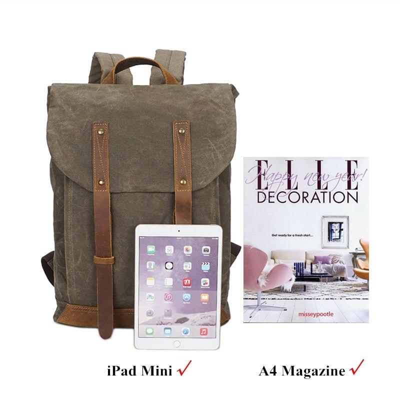 Vintage Canvas Backpacks Laptop for Mens - Woosir