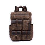 Vintage Waxed Canvas Backpack Laptop for Men - Woosir