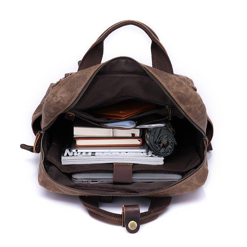 Vintage Waxed Canvas Backpack Laptop for Men - Woosir
