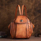 Small Leather Backpack Vintage - Woosir