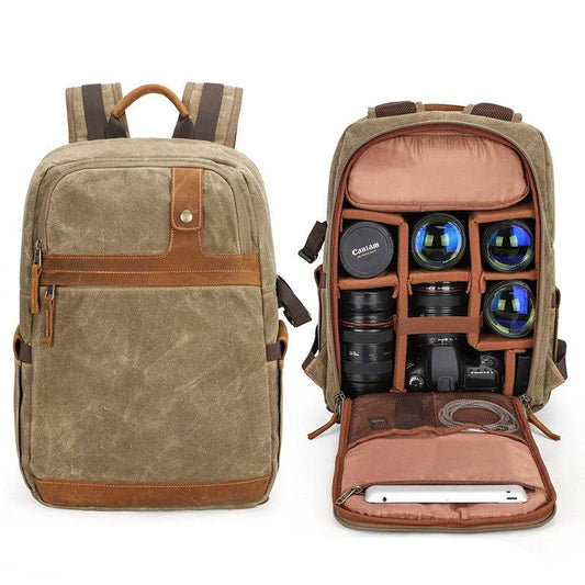 Woosir Waterproof Canvas Backpack with Camera Compartment - Woosir