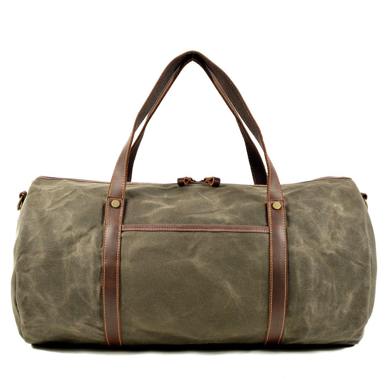 Heavy Duty Waxed Canvas Duffle Bag Carry-on Size - Main Image