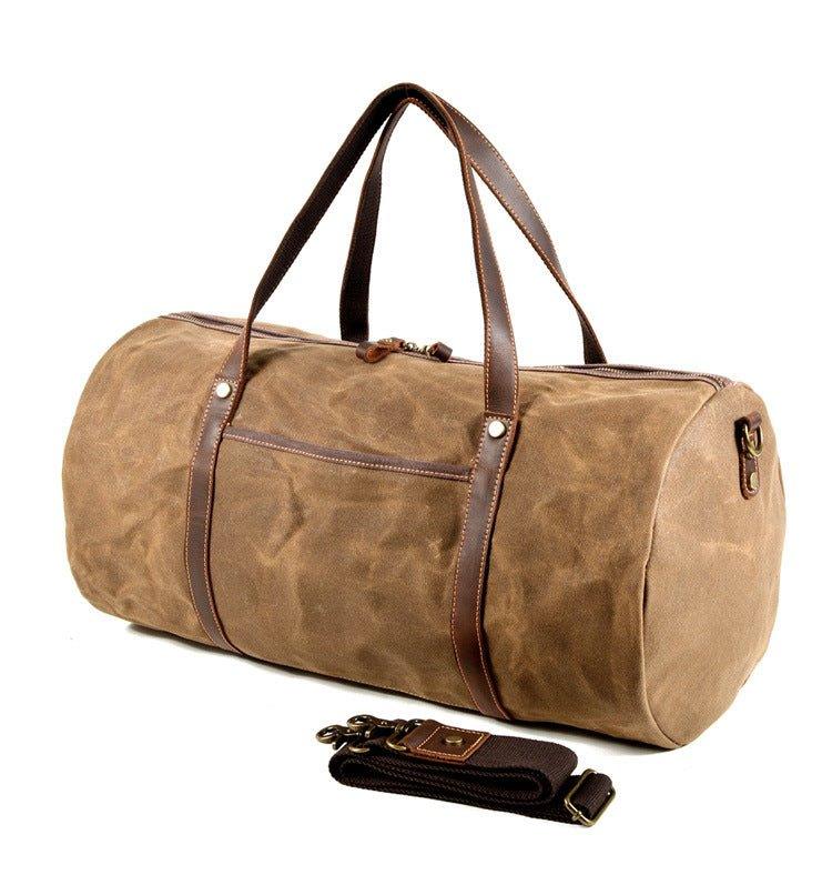 Heavy Duty Waxed Canvas Duffle Bag Carry-on Size - Woosir