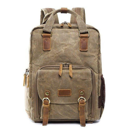 Woosir Waterproof Waxed Canvas Camera Backpack - Woosir