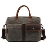 Woosir Waxed Canvas Laptop Bag Satchel Bag - Woosir