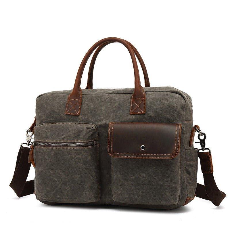 Woosir Waxed Canvas Laptop Bag Satchel Bag - Woosir