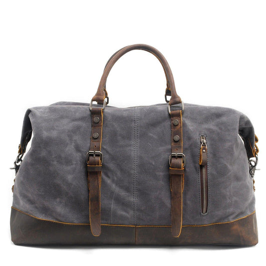 Large Waxed Canvas Weekender Duffle Bag Travel Mens - Woosir