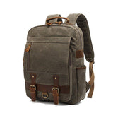 Waxed Canvas Rucksack Vintage Backpack - Woosir