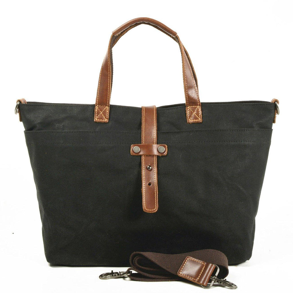 Woosir Waxed Canvas Tote Bag with Shoulder Strap - Woosir