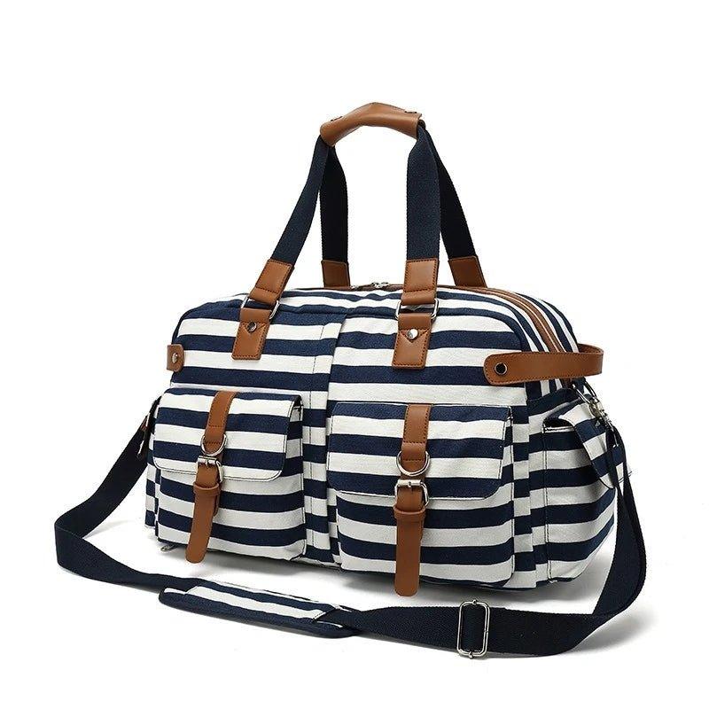 Weekend Bag Canvas Travel Tote for Women Blue - Main Image