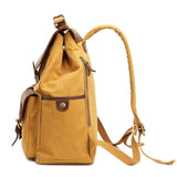 Women Canvas Leather Backpack 14 Inches - Woosir