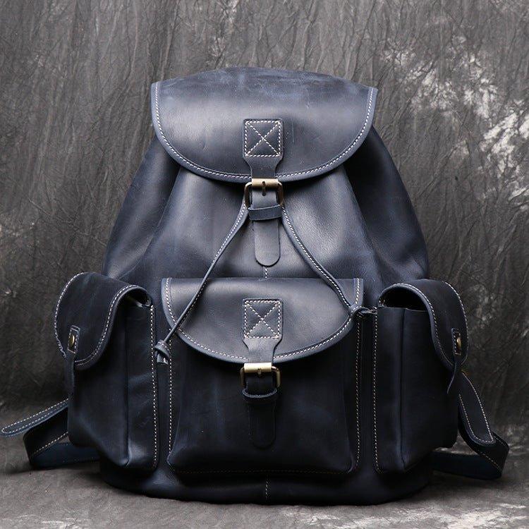 Vintage Leather Rucksack Backpack, Size: Standard