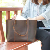 Woosir Women Vintage Leather Tote Handbags for Work - Woosir