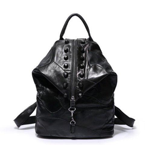 black rivet leather backpack Woosir Womens Leather Backpack Rivet Decoration, Black