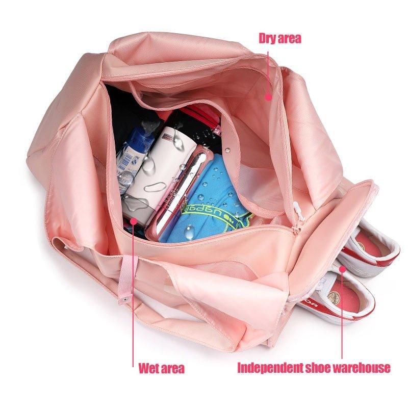 Yoga Gym Bag For Women, Gym Duffel Bag With Yoga Mat Holder & Shoe